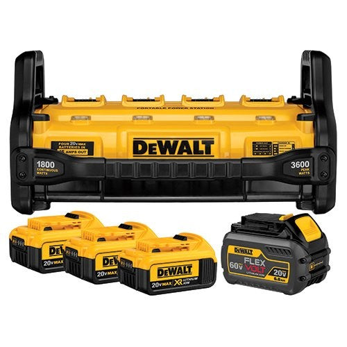 DEWALT DCB1800M3T1, 1800 Watt Portable Power Station & Parallel Battery Charger Kit (20V/60V FLEXVOLT)