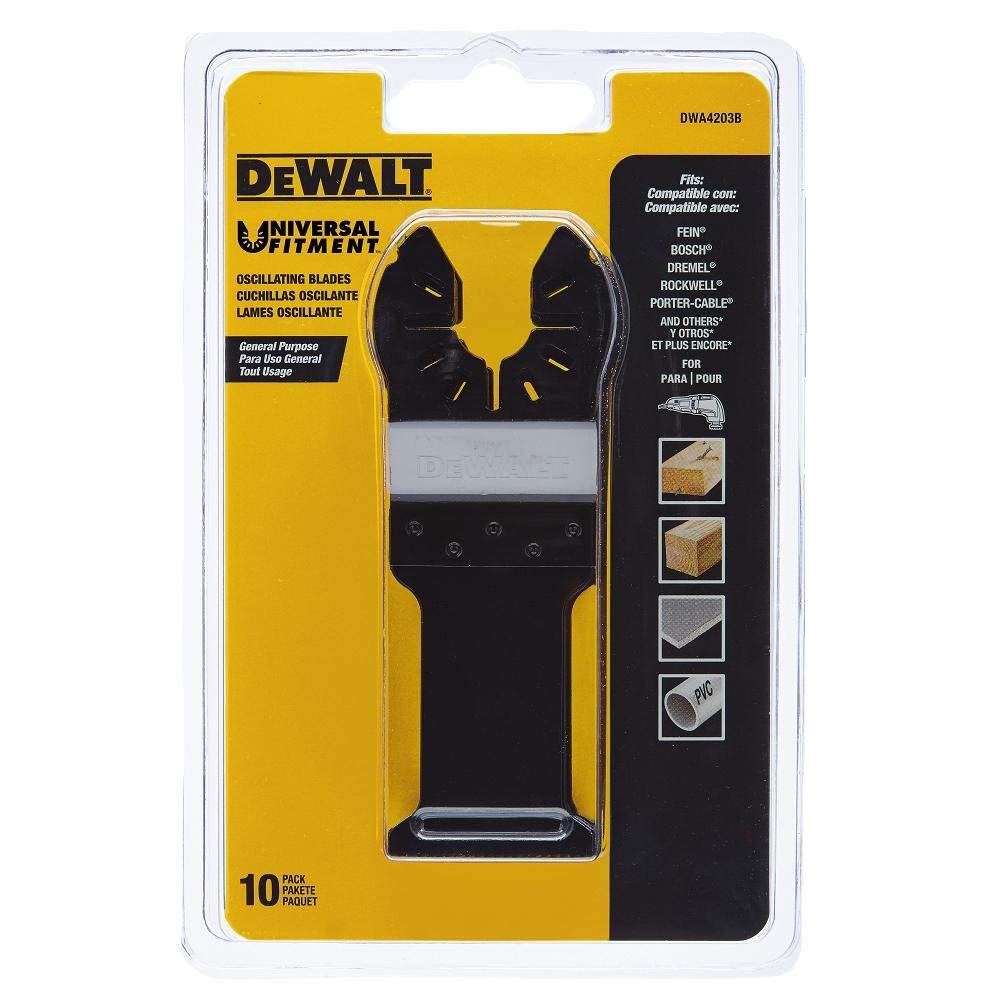 DEWALT DWA4203B, Oscillating Multi Tool Wood With Nails Blade, Bi-Metal (10/pkg)
