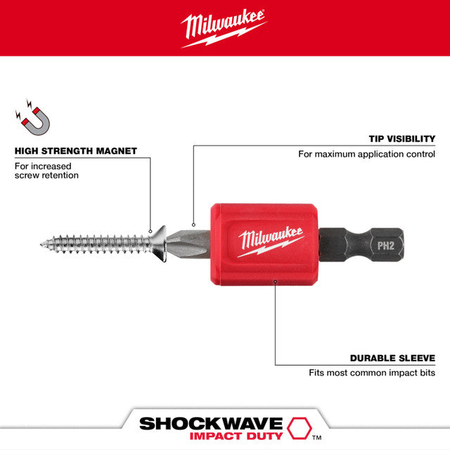 Milwaukee 48-32-4550, SHOCKWAVE Impact Duty™ Magnetic Attachment and PH2 Bit Set - 3PC
