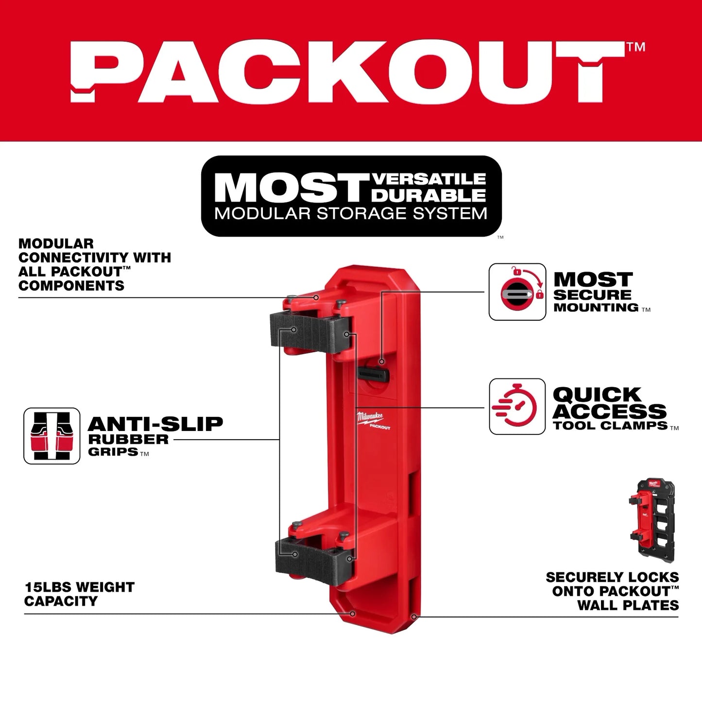 Milwaukee 48-22-8348, PACKOUT™ Long Handle Tool Holder