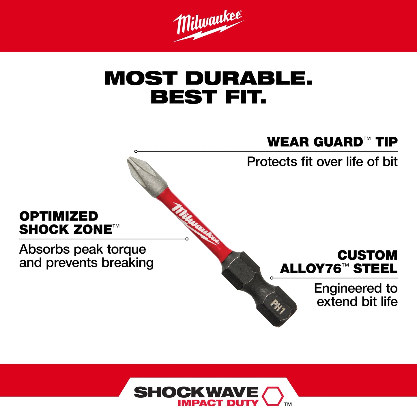 Milwaukee 48-32-5162, SHOCKWAVE™ Impact Duty 60PC Drill, Drive & Fasten PACKOUT™ Set