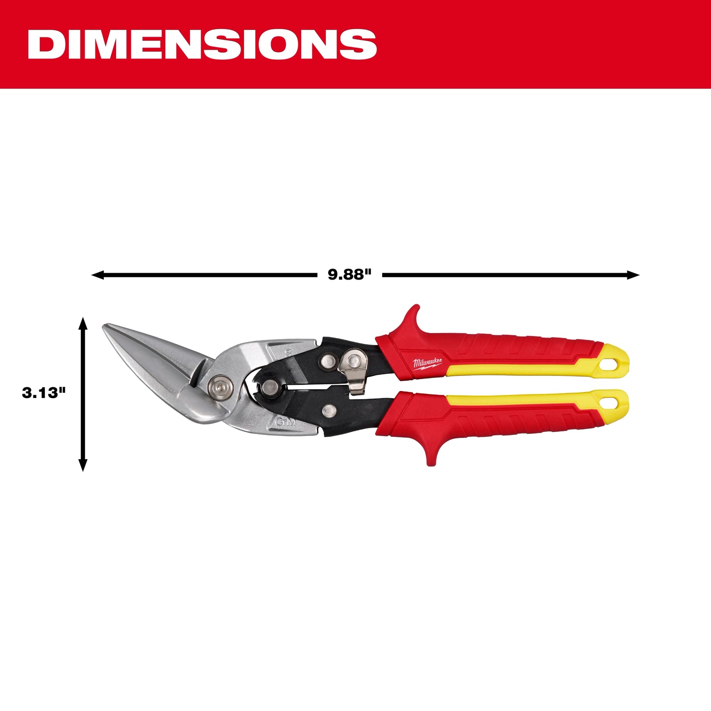Milwaukee 48-22-4562, Straight Cutting Offset Aviation Snips