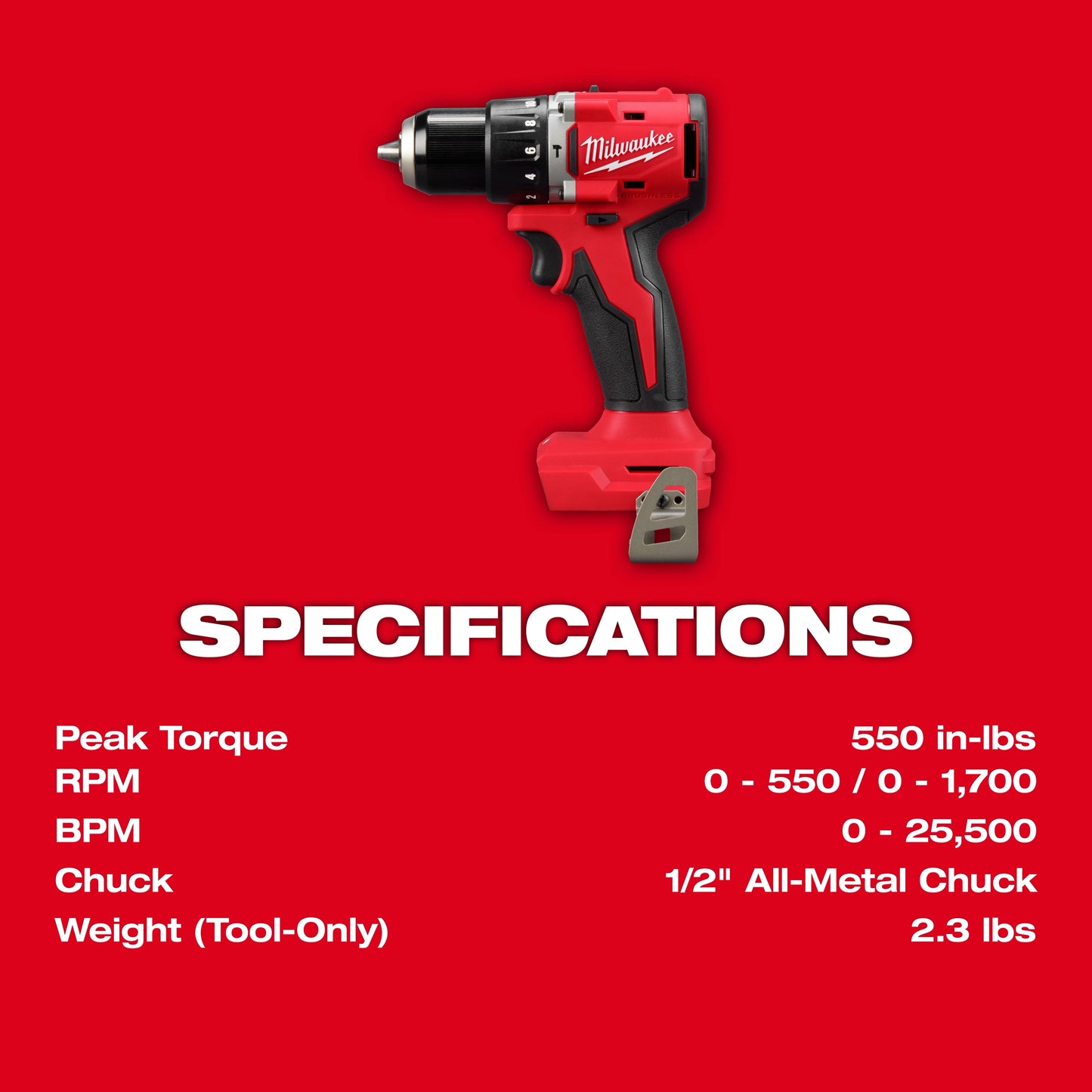 Milwaukee 3693-22CX, M18™ Compact Brushless 2-Tool Combo Kit