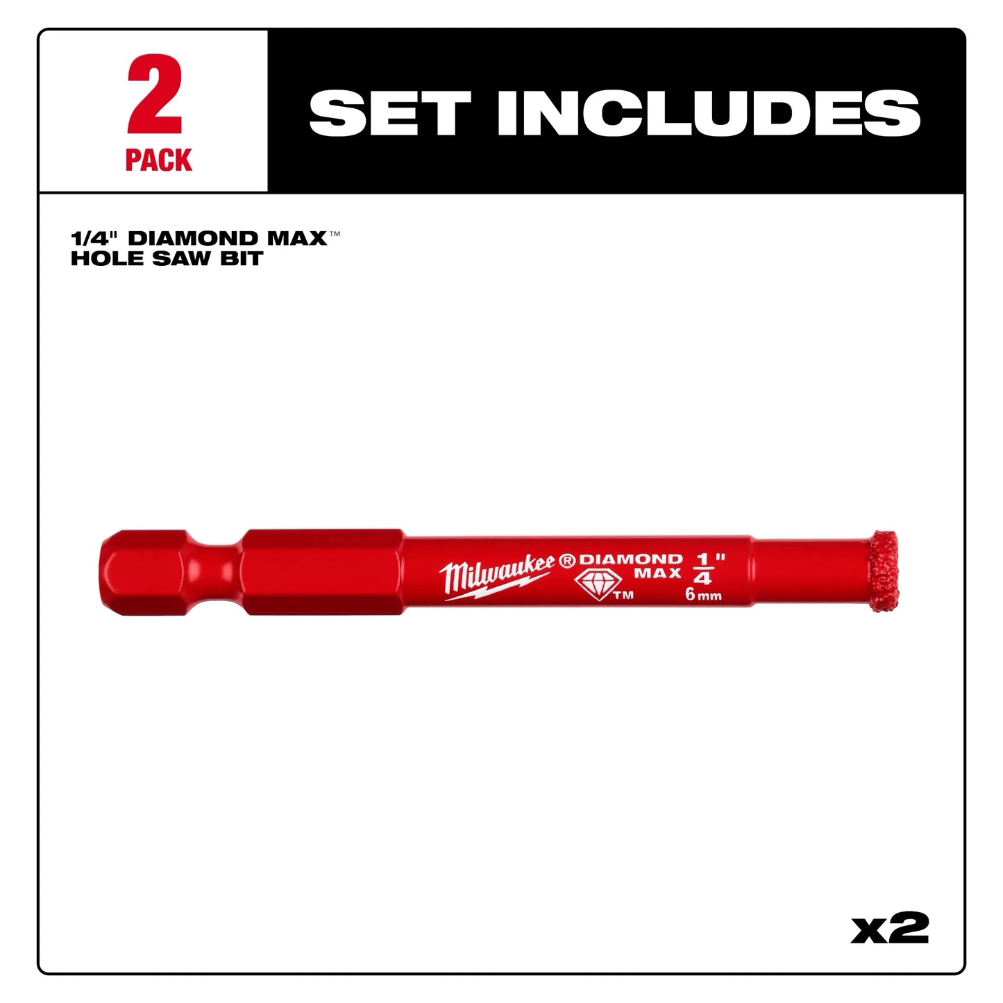 Milwaukee 49-56-0501, Milwaukee® 1/4" Diamond Max™ Hole Saw Bits - 2PK