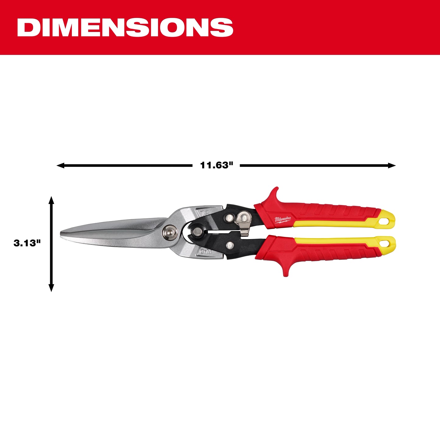 Milwaukee 48-22-4567, Long Cut Aviation Snips