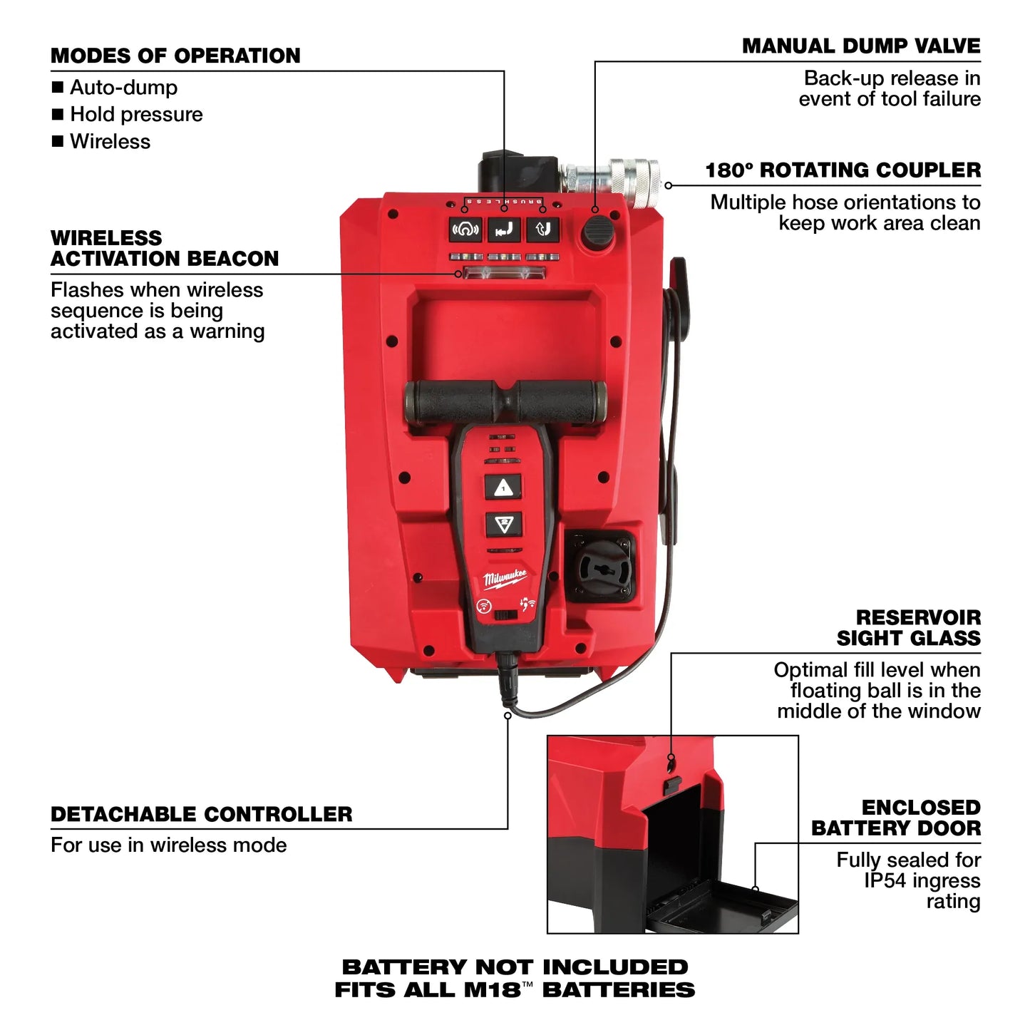 Milwaukee 2774-21HD, M18 FORCE LOGIC 10,000psi Hydraulic Pump Kit