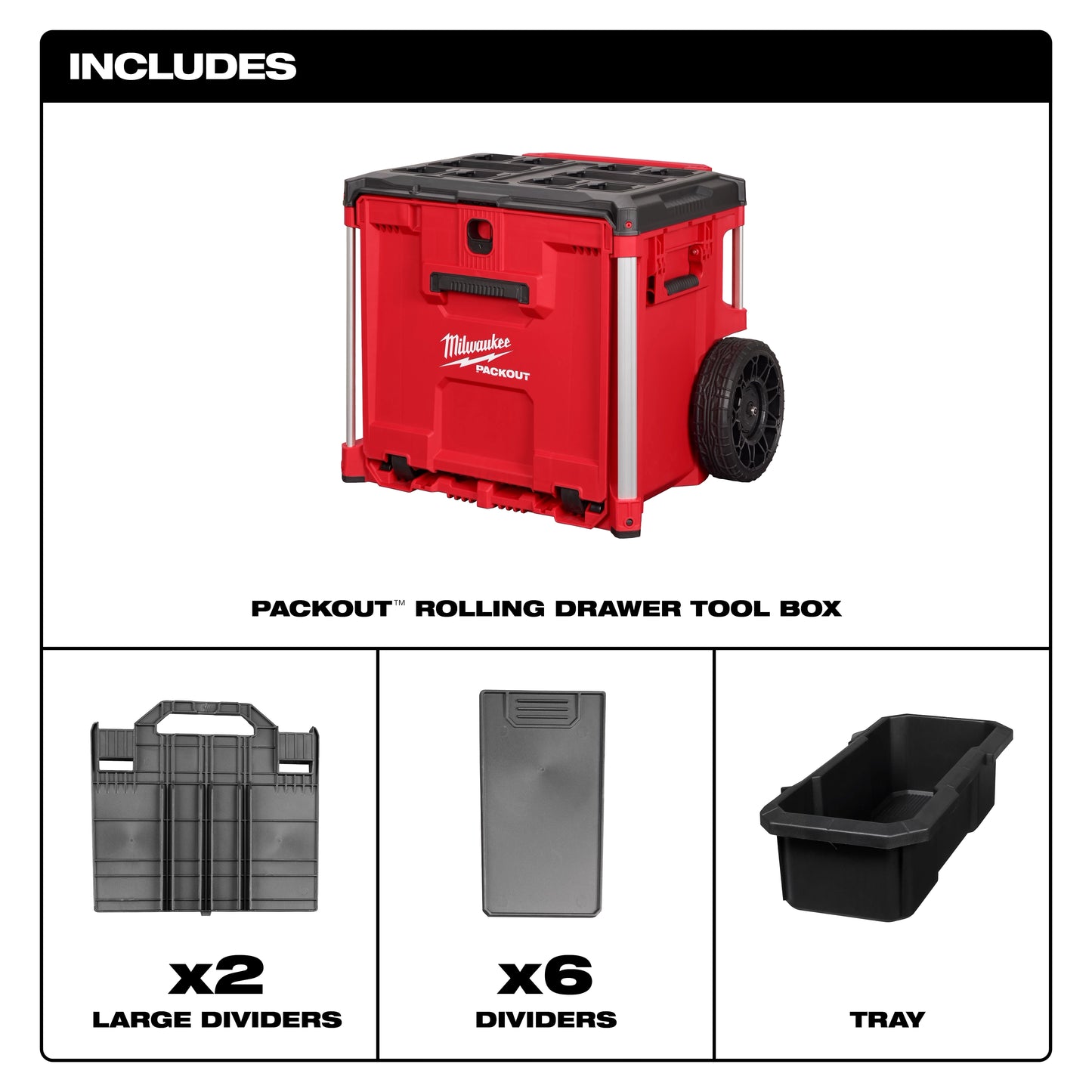 Milwaukee 48-22-8420, PACKOUT™ Rolling Drawer Tool Box