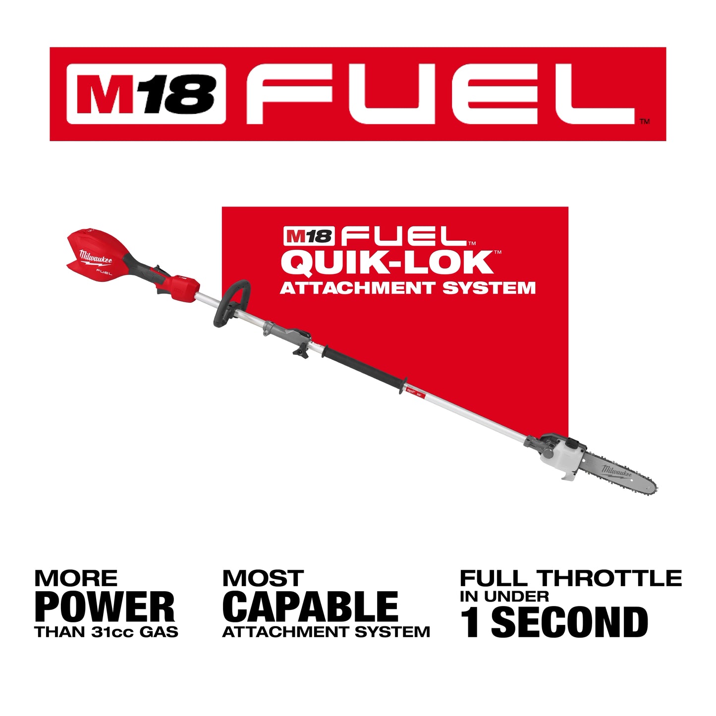 Milwaukee 3016-20PS, M18 FUEL™ Pole Saw w/ QUIK-LOK™ (Tool Only)