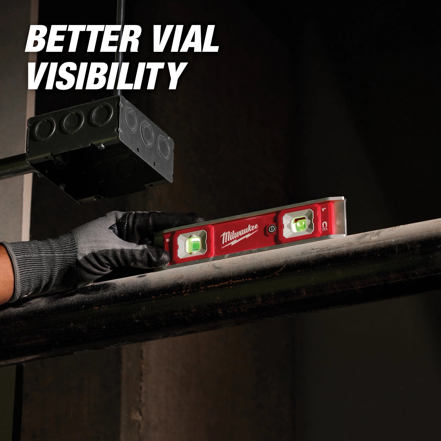 Milwaukee 48-22-5105, 9" Torpedo Level with Lighted Vials