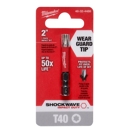 Milwaukee 48-32-4488, SHOCKWAVE 2" T40 IMPACT BIT