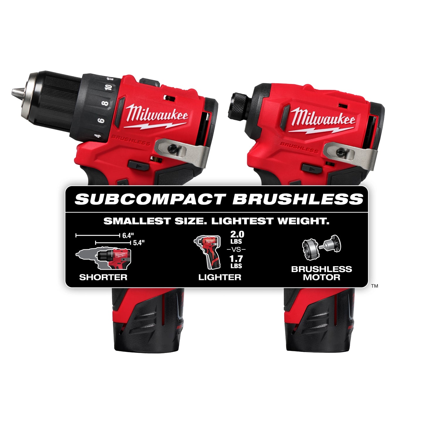 Milwaukee 3494-22, M12™ Subcompact Brushless 2-Tool Combo Kit