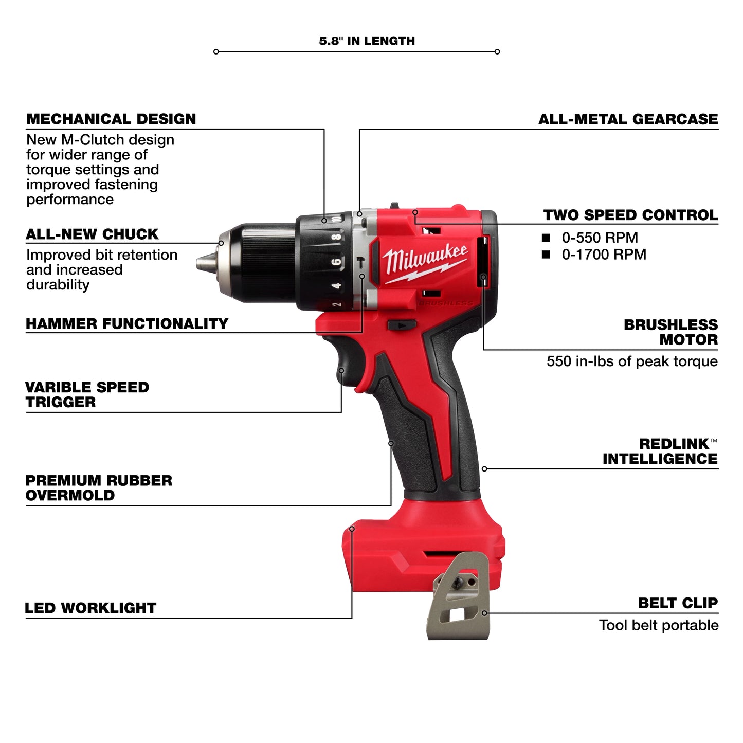 Milwaukee 3693-22CX, M18™ Compact Brushless 2-Tool Combo Kit