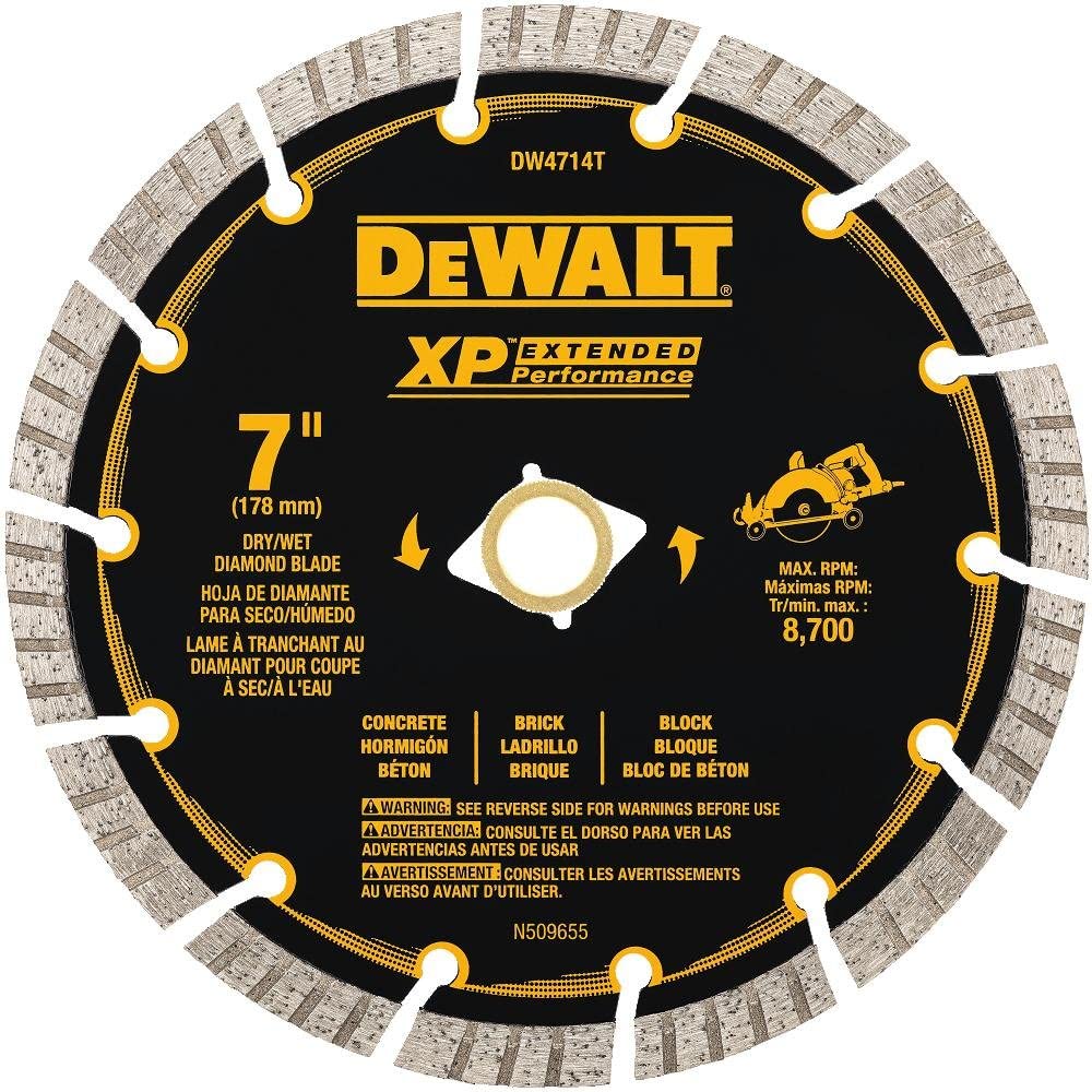 DEWALT DW4714T, 7'' XP Turbo Segmented Diamond Blade