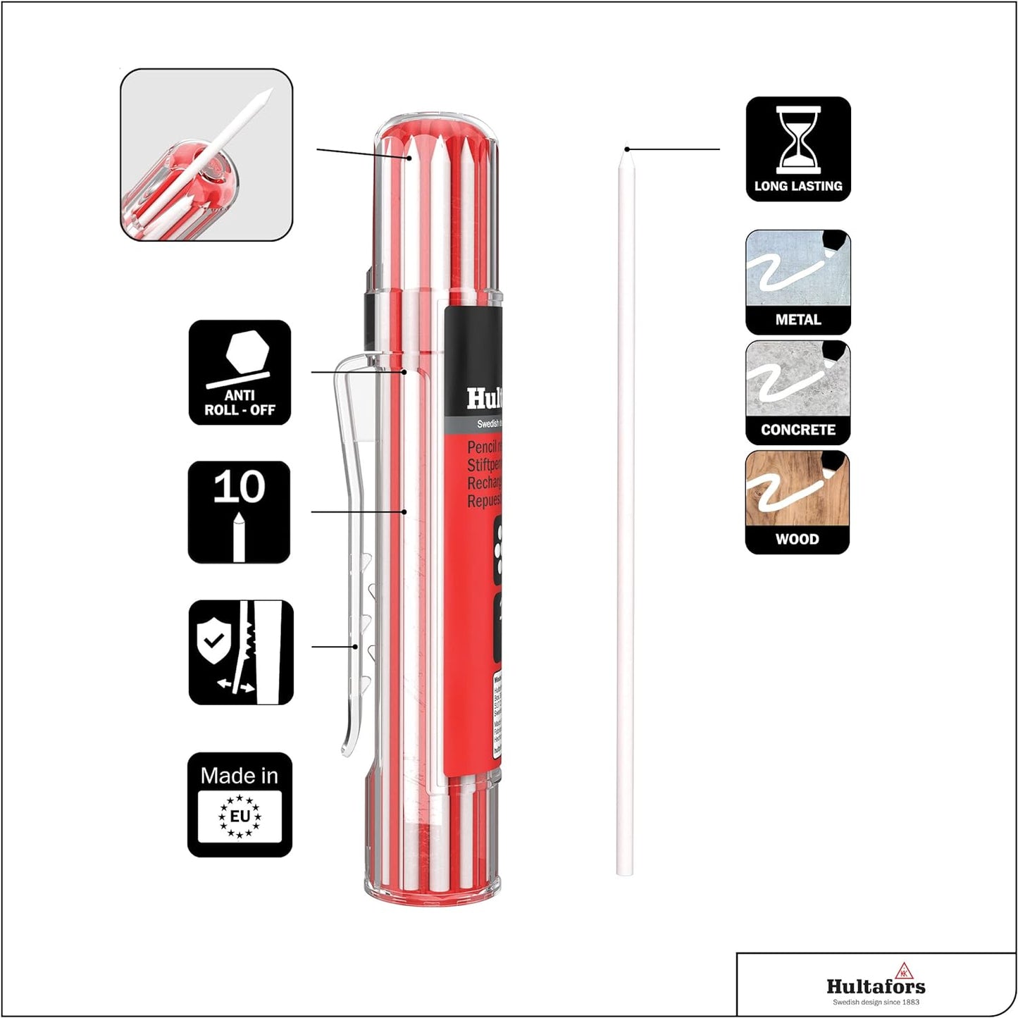 Hultafors 650190, Dry Marker Refills HRD - White