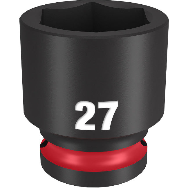 Milwaukee 49-66-6259, 1/2" Drive 27MM Standard SHOCKWAVE Impact Duty 6 Point Socket