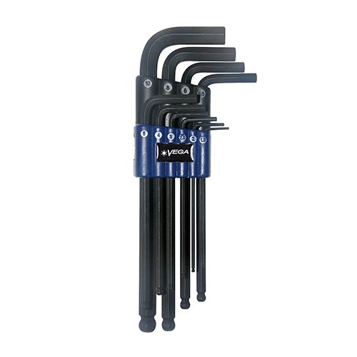 Vega HBL10AM, 10 pc Hex Ball L-Key Set - Metric (Long)