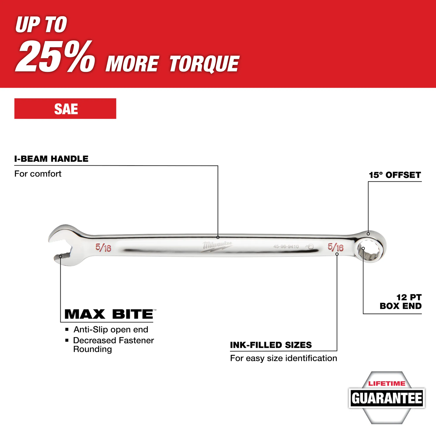 Milwaukee 48-22-9484, 15pc SAE Combination Wrench Set with PACKOUT™ Compact Organizer