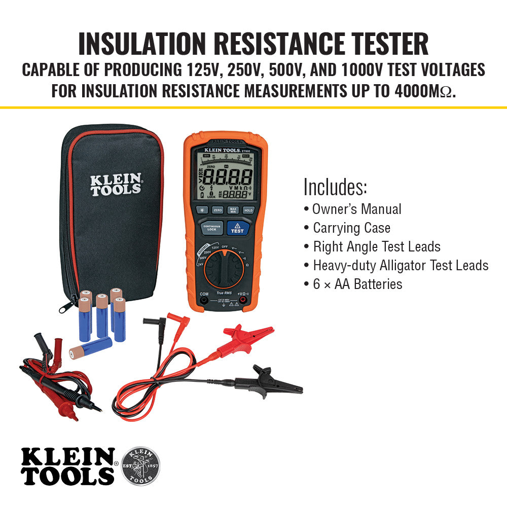 Klein Tools ET600, Insulation Resistance Tester