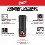 Milwaukee 49-66-7003, SHOCKWAVE 1/4" Drive Impact Duty Metric Deep 6 Point Socket Set - 14 Piece