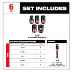 Milwaukee 49-66-7035, 6PC SHOCKWAVE Impact Duty™ 3/8" Drive SAE Standard Socket Set