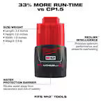 Milwaukee 48-11-2420, M12 REDLITHIUM Compact Battery (2.0 Ah)