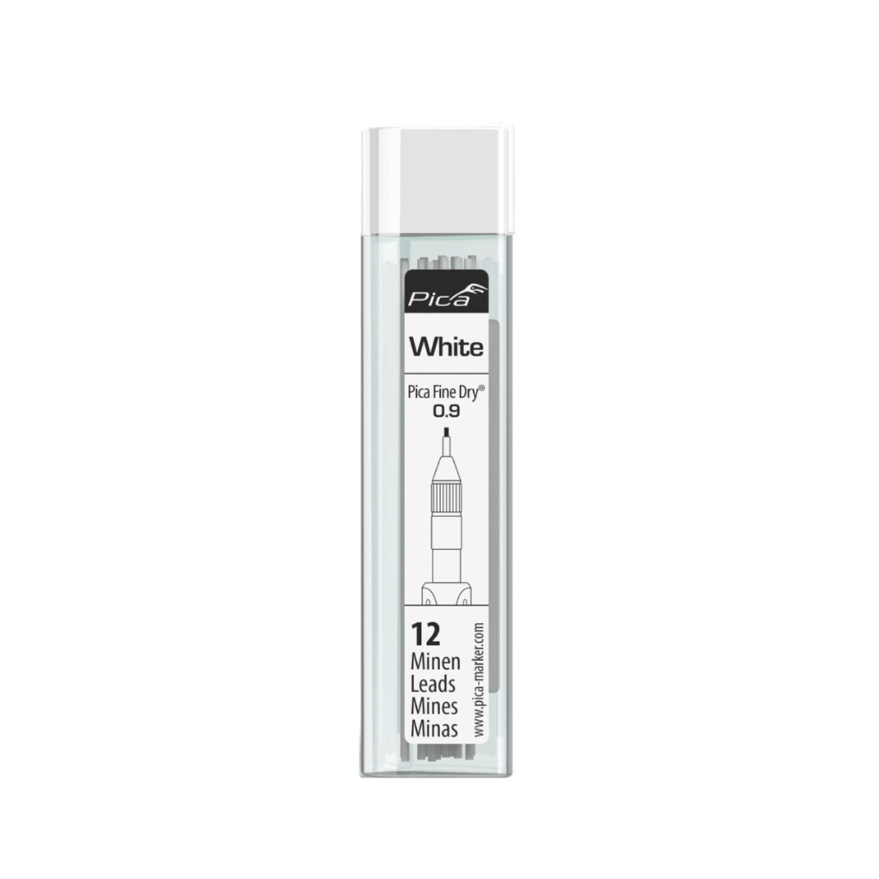 Pica 7032/SB, Pica Fine Dry Refill Set White 12 Leads