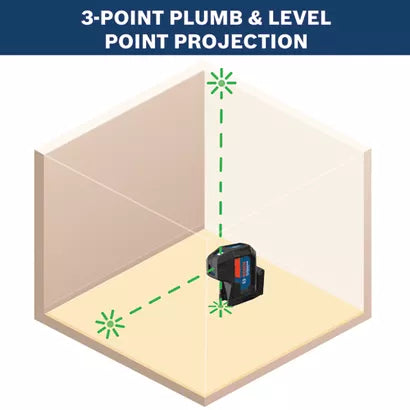BOSCH GPL100-30G, Green-Beam Three-Point Self-Leveling Alignment Laser