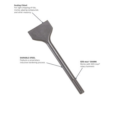BOSCH HS1910, SDS-Max® Shank 3" X 12" Scaling Chisel