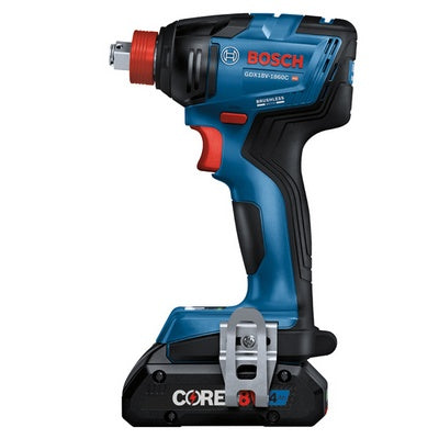 BOSCH GXL18V-227B25, 18V 2-Tool Combo Kit with Connected-Ready Two-In-One 1/4 In. Bit/Socket Impact Driver/Wrench, 1/2 In. Hammer Drill/Driver and (2) CORE18V® 4 Ah Advanced Power Batteries