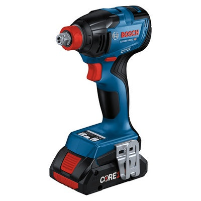 BOSCH GXL18V-260B26, 18V 2-Tool Combo Kit with Connected-Ready 1/2 In. Hammer Drill/Driver, Connected-Ready Two-In-One 1/4 In. and 1/2 In. Bit/Socket Impact Driver/Wrench, (1) CORE18V 8 Ah High Power Battery and (1) CORE18V 4 Ah Advanced Power Battery