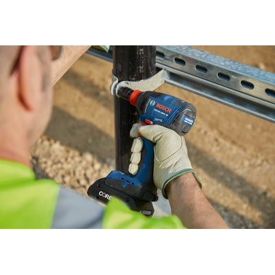 BOSCH GXL18V-227B25, 18V 2-Tool Combo Kit with Connected-Ready Two-In-One 1/4 In. Bit/Socket Impact Driver/Wrench, 1/2 In. Hammer Drill/Driver and (2) CORE18V® 4 Ah Advanced Power Batteries
