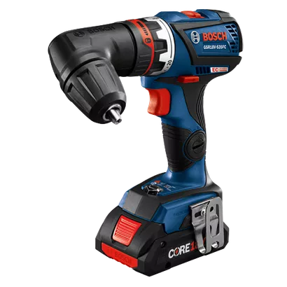 BOSCH GSR18V-535FCB15, 18V Brushless FlexiClick 5-in-1 Drill Driver Kit w/ (1) 4.0 Ah CORE Compact Battery