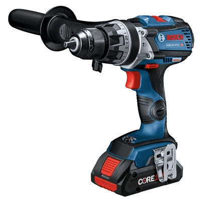 BOSCH GXL18V-227B25, 18V 2-Tool Combo Kit with Connected-Ready Two-In-One 1/4 In. Bit/Socket Impact Driver/Wrench, 1/2 In. Hammer Drill/Driver and (2) CORE18V® 4 Ah Advanced Power Batteries
