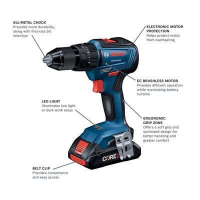 BOSCH GXL18V-233B25, 18V GSB490+GDX1800 Combo Kit