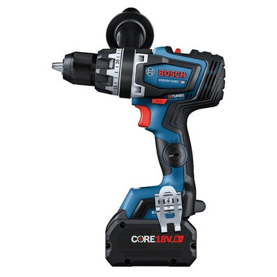 BOSCH GXL18V-260B26, 18V 2-Tool Combo Kit with Connected-Ready 1/2 In. Hammer Drill/Driver, Connected-Ready Two-In-One 1/4 In. and 1/2 In. Bit/Socket Impact Driver/Wrench, (1) CORE18V 8 Ah High Power Battery and (1) CORE18V 4 Ah Advanced Power Battery