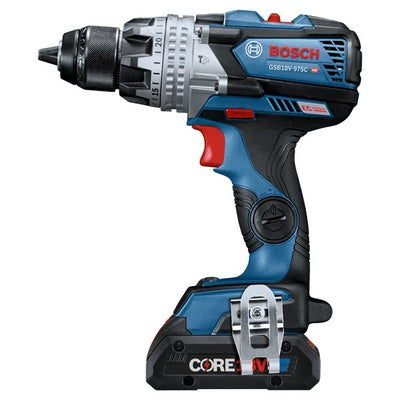 BOSCH GXL18V-227B25, 18V 2-Tool Combo Kit with Connected-Ready Two-In-One 1/4 In. Bit/Socket Impact Driver/Wrench, 1/2 In. Hammer Drill/Driver and (2) CORE18V® 4 Ah Advanced Power Batteries