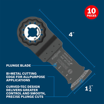 BOSCH OSL114F-10, 1-1/4in. Starlock Bi-Metal Plunge Cut Blade - 10pk