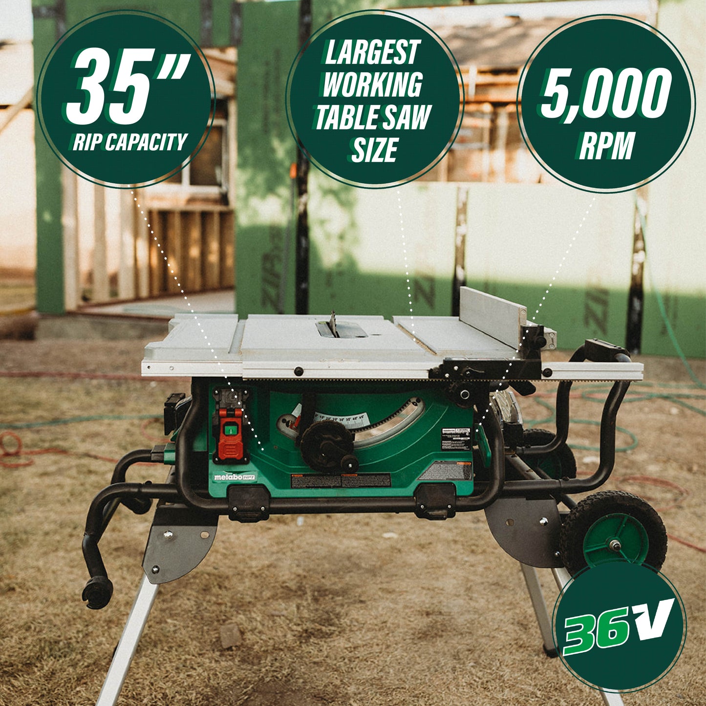 Metabo HPT C3610DRJQ4, 36V Multivolt 10" Table Saw (Tool Only)