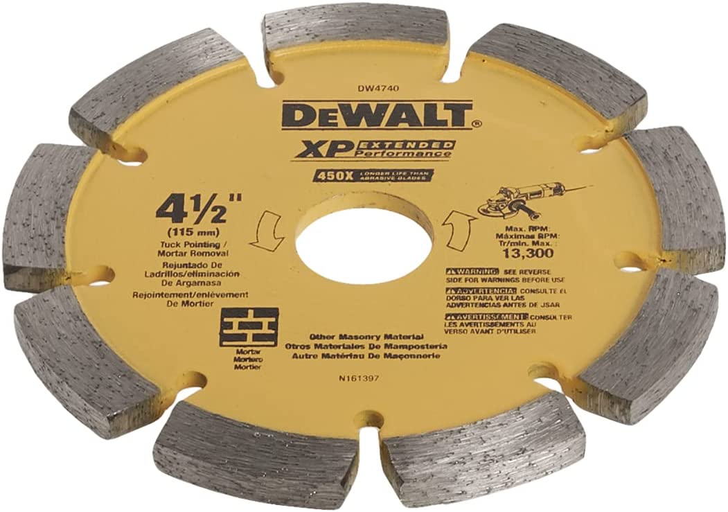 DEWALT DW4740, 4-1/2'' x 0.250'' XP Tuck Point Blade