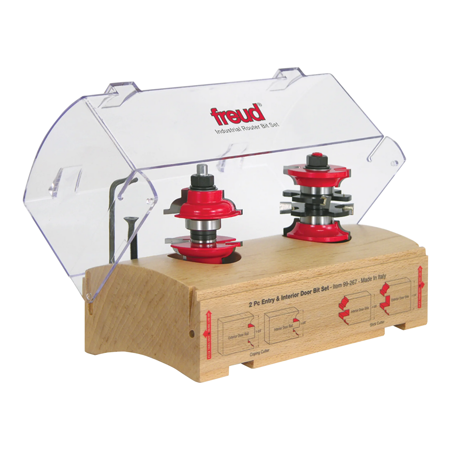 Freud 99-267, Carbide Router Bit - 1-7/8" Entry & Interior Door Router Bit System (1/2" Shank)