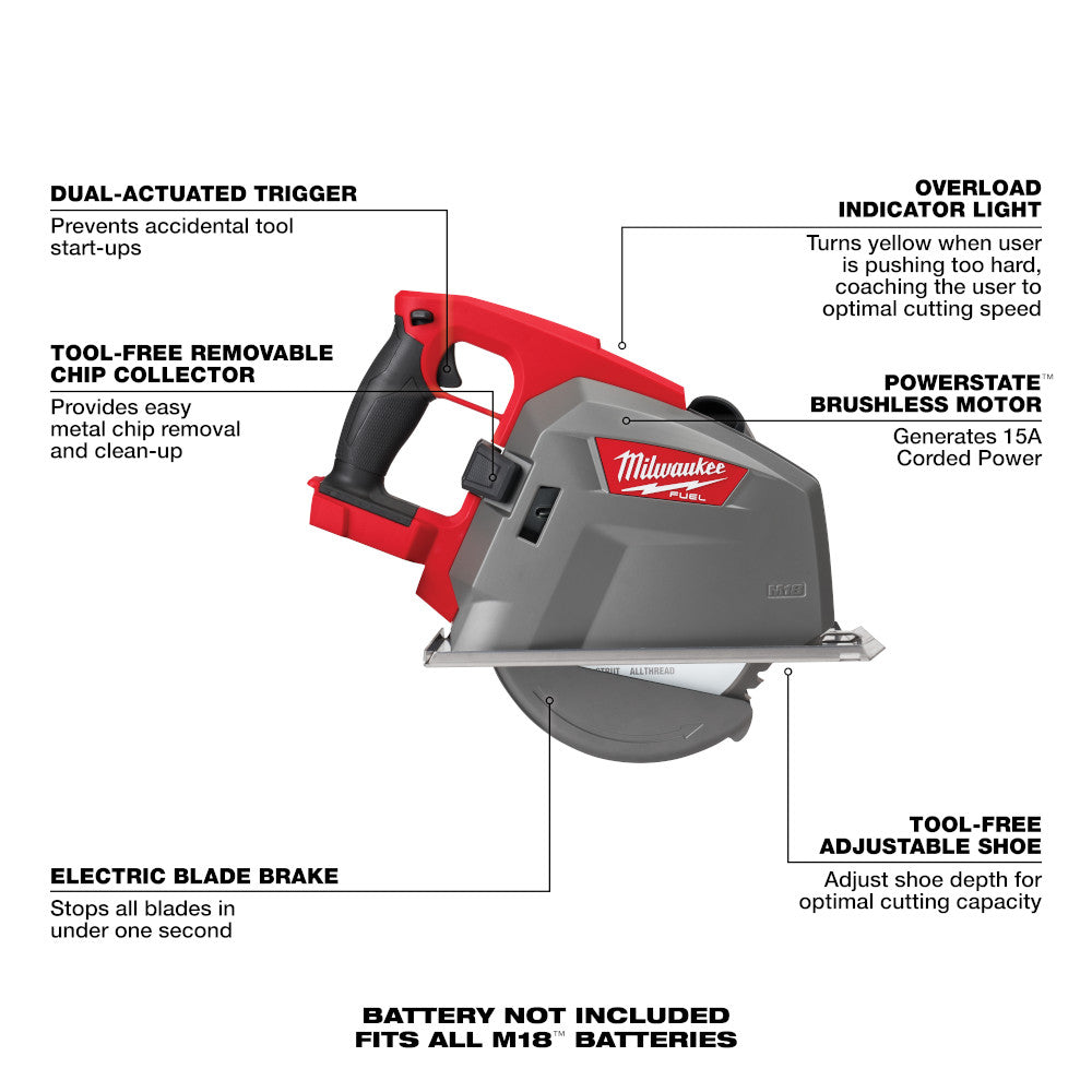 Milwaukee 2982-20, M18 FUEL 8" Metal Cutting Circular Saw (Tool Only)