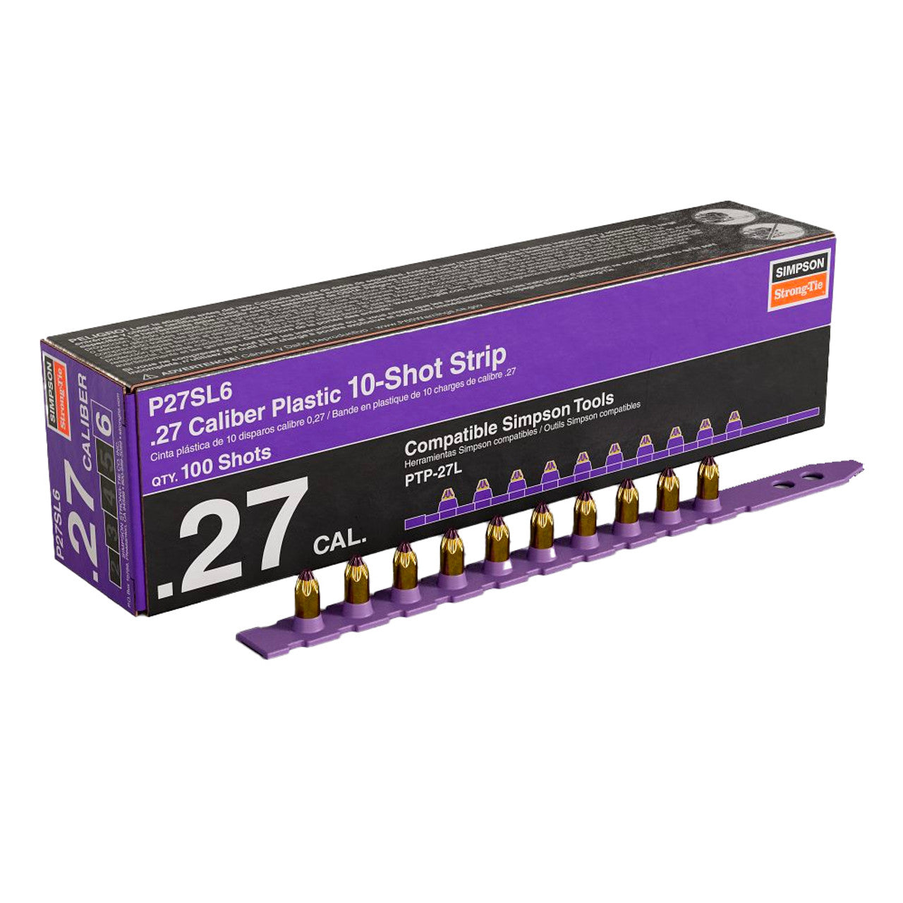 Simpson Strong Tie P27SL6, .27 Caliber 10-Shot Strip Loads Purple loads