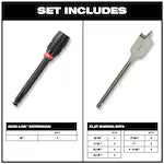 Milwaukee 49-22-0175, 8 pc 6" Universal Flat Boring Bit Set