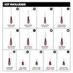 Milwaukee 48-22-2713, 13 PC Tri-Lobe Screwdriver Kit