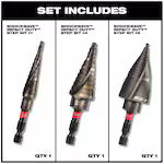Milwaukee 48-89-9257, SHOCKWAVE Impact Duty Step Drill Bit Electrician Set (#1, #4, #9)