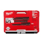 Milwaukee 49-66-7009, 3/8" Drive SHOCKWAVE Impact Duty SAE & Metric Deep 6 Point Socket Set - 43 Piece