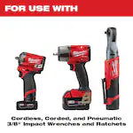 Milwaukee 49-66-7009, 3/8" Drive SHOCKWAVE Impact Duty SAE & Metric Deep 6 Point Socket Set - 43 Piece