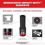 Milwaukee 49-66-7017, 3/4" Drive SHOCKWAVE Impact Duty SAE Standard 6 Point Socket Set - 8 Piece
