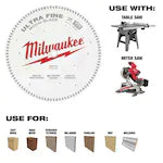 Milwaukee 48-40-1228, 12" 100T Ultra Fine Finish Circular Saw Blade