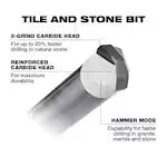 Milwaukee 48-20-8994, 3/8" Tile and Natural Stone Bit